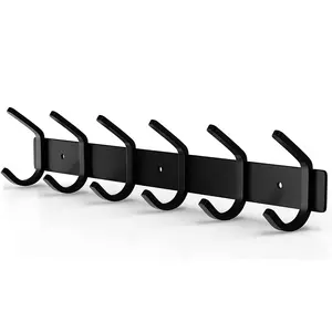 Iango Groothandel Rvs 304 Hangers Rack Metalen Plafond Jas Rack 6 Haken Wall Mounted Rack Voor Thuis Keuken Organisatie