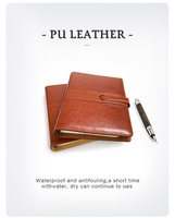 Cahier de notes en cuir PU de taille personnalisée A4 A5 A6 reliure à feuilles mobiles et fil à coudre pour cadeau