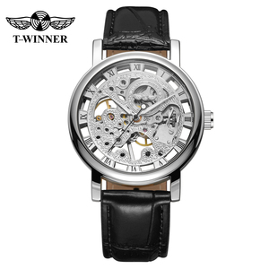 Relojes Mecánicos de Moda T-winner Golden Skeleton para Hombre, Relojes de Pulsera Personalizados de Cuerda Manual, Precio Económico, MOQ Bajo, OEM, Gran Venta - Product Image 2