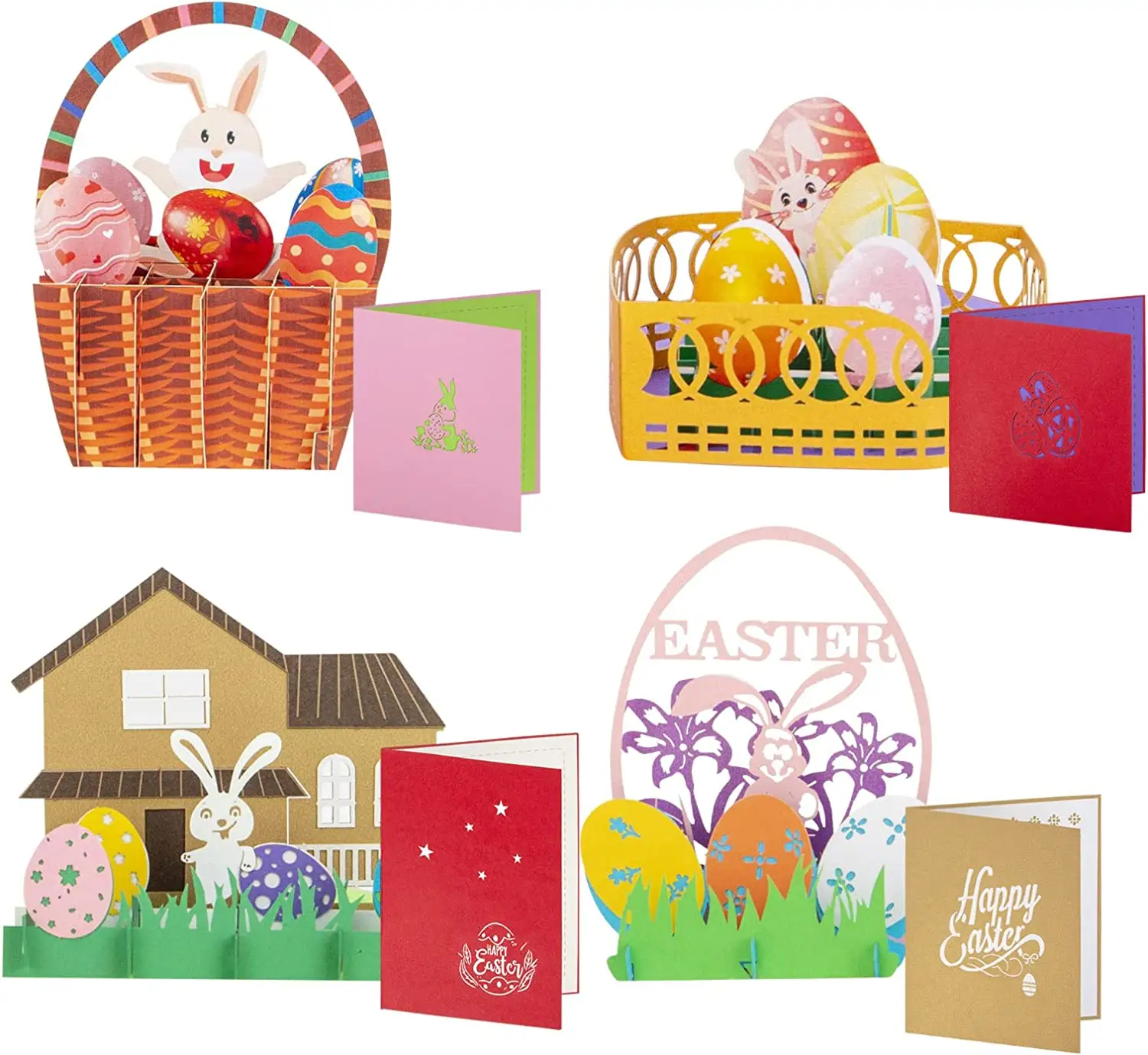 Happy easter day 2023 Pop-Up Easter Cards eggs easter bunny 3d biglietti di auguri per gli amici collega decorazioni holiday card