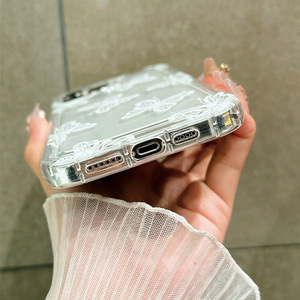 Custodia per telefono a farfalla bianca in offerta speciale per <span class=keywords><strong>iPhone</strong></span> 16 Plus 15 17 Pro Max <span class=keywords><strong>14</strong></span> 13, cover posteriore trasparente antiurto per cellulare - Product Image 3