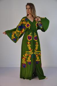 Caftan de plage haut de gamme manches larges col en V été 2020 broderie caftan de plage pour les dames chaudes - Product Image 6