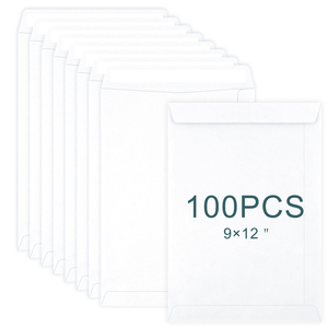 100 - Pack 9*12" <strong>White</strong> <strong>Envelopes</strong> Wholesale, US Warehouse Shipment, Mailing Office <strong>Envelopes</strong> Ideal for Mailing and Office Use - Product Image 1