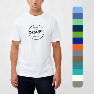 T-shirt basique blanc uni pour homme, coupe classique, extensible, 95% coton, 5% élasthanne, haute qualité, idéal pour la superposition. - Product Image 1