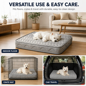 <b>Orthopedic</b> Spring Pet Mat Quilted Fabric <b>Bed</b> Pad Medium Soft Pet Sleeping <b>Mattress</b> for Indoor Use - Product Image 6