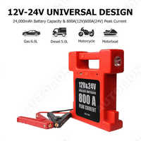 NCFKOS Démarreur de saut 24V 24000mah, batterie externe, courant de pointe 800A, booster pour voiture, camion, moto, lumière LED, véhicule d'urgence