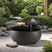 Fuente de cascada de cerámica creativa para jardín al por mayor con fuente de agua de humo interior para decoración de hogar y oficina