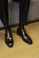 Chaussures Oxford Brogue en cuir pleine fleur polies à la main, antidérapantes, pour mariage et affaires, vente en gros OEM