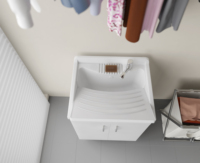 Meuble rectangulaire moderne en aggloméré Negrari, très vendu, avec lavabo en PP, de haute qualité, écologique et résistant à l'eau, avec égouttoir