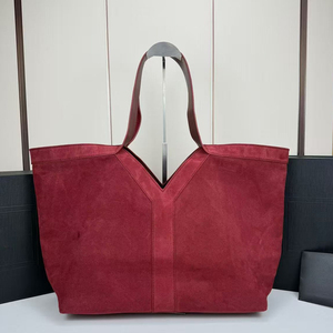 กระเป๋าถือและสะพายไหล่ผู้หญิงทรงวีแฟชั่นใหม่ หนังแท้ หนังวัว กระเป๋าสะพายข้าง กระเป๋าใต้วงแขนความจุขนาดใหญ่ - Product Image 6