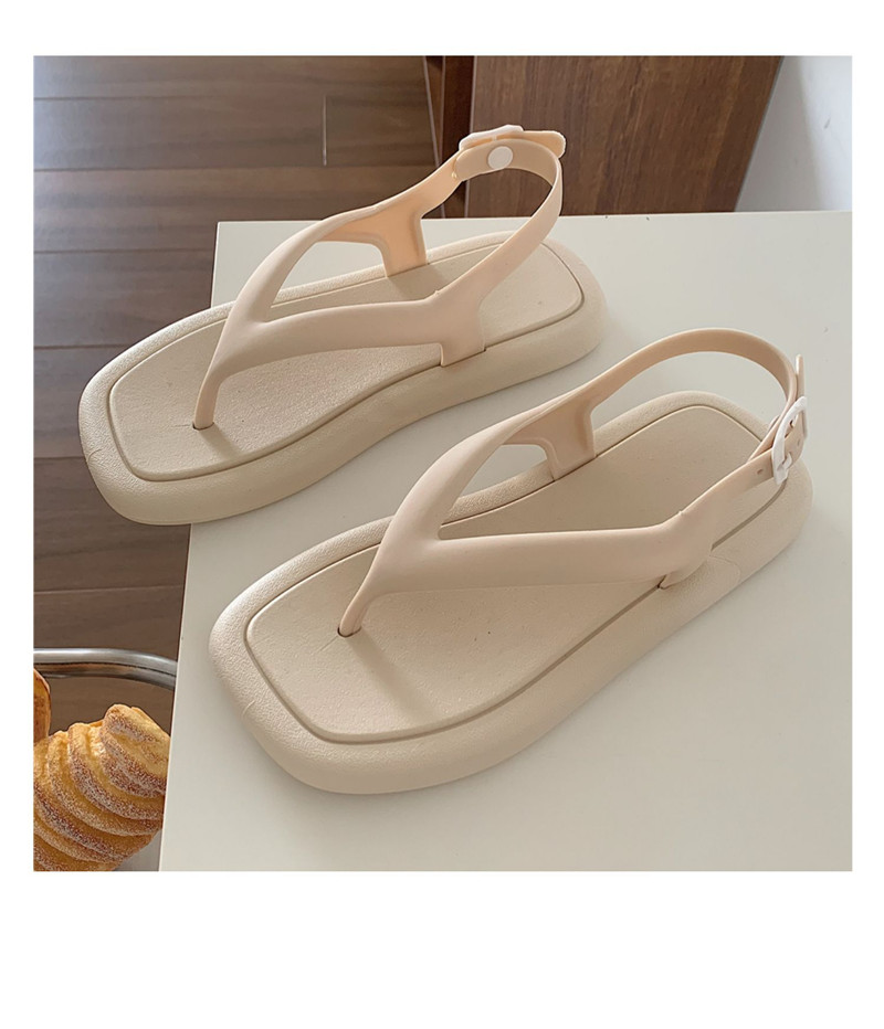 Fashion Solid Color Clip-toe Sandals Beach Holiday Students Flats Slippers Girls Sandals