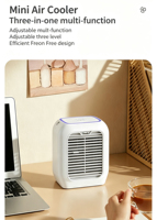 Ventilateur Rafraîchisseur d'Air Portable Tendance avec Réservoir d'Eau, Lumière d'Ambiance RGB Colorée et Mini Climatiseur Humidificateur