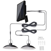 Lampe solaire télécommandée 6V pour éclairage de rue, ampoule LED à tête unique, lampe de cour à double tête (un vers deux), pour tente de camping suspendue