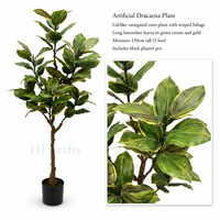 Vente en gros d'arbres artificiels en plastique Cordyline de 1,5 m, plante en pot à feuilles vertes variées de 5 pieds, luxueuse pour la maison, le bureau, le hall d'hôtel