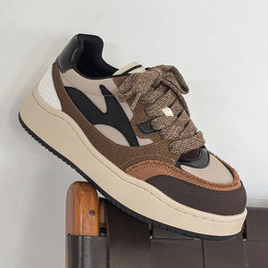 Chaussures rétro en <span class=keywords><strong>cuir</strong></span> véritable avec embout renforcé, semelle épaisse, rehaussantes, pour couple, tendance, décontractées, été, printemps, automne - Product Image 4