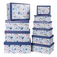 Boîte à fleurs de luxe 10 pièces/ensemble, boîte cadeau carrée, organisateur de rangement, emballage, boîte en carton en Stock