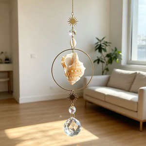 Cloche à vent en cristal de style océanique avec forme irrégulière pour la décoration suspendue de balcon et de fenêtre - Product Image 4