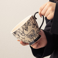 Haute qualité nordique inspiré isolé grande tasse en céramique haute couleur valeur ménage avoine petit déjeuner lait fête tasse moderne