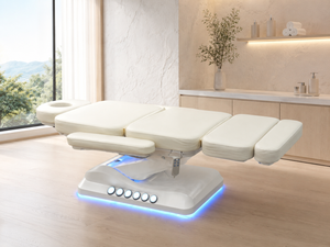 Tempat Tidur Pijat Mewah dengan Lampu LED, Kontrol Kaki, 3 Motor, Daya Tahan Tinggi, Kulit Sintetis, Komersial, Hotel, Gudang, Sekolah - Product Image 3