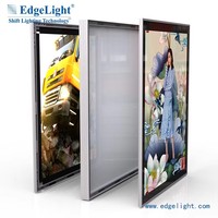 Kotak Lampu LED Tipe Klip Aluminium, Dapat Dipasang di Dinding, Dapat Digantung, Menampilkan Bingkai Format Poster Film Tipe Kartu