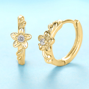 Orecchini Floreali con Zirconi per Donne, Eleganti Orecchini a Fiore, Gioielli alla Moda per Uso Quotidiano, Idea Regalo - Product Image 6