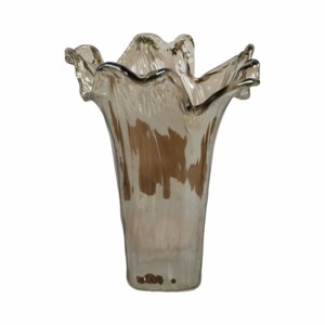 Vaso in vetro con bordo ondulato per l'arredamento del soggiorno, moderno, da tavolo, per uso domestico - Product Image 3