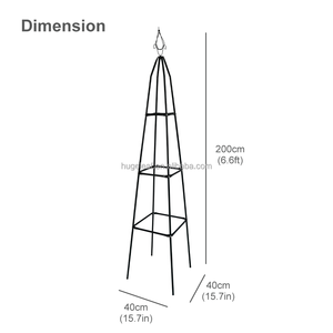 Enrejado de Jardín de Rosas, Soporte de Crecimiento Independiente para Exteriores, Obelisco de Metal para Plantas Trepadoras - Product Image 2