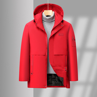 Veste d'hiver imperméable matelassée à capuche extensible pour homme, style streetwear, épaisse, avec fermeture éclair longue, amovible et réversible
