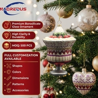 Boule de Noël en verre soufflé en forme de cœur, fournisseur de marques privées, ODM, cadeau de voyage Californie, décoration pour la maison et les fêtes, en borosilicate, vente en gros