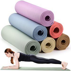 Tapis de yoga rectangulaire extra large anti-déchirure en TPE avec logo personnalisé en creux, 183x61cm, 8mm, avec sangle de transport – Fournisseur en gros OEM - Product Image 1