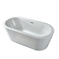 Baignoire autoportante ovale moderne en acrylique pour bains relaxants en intérieur, idéale pour les hôtels, les villas ou la vente en gros pour usage domestique