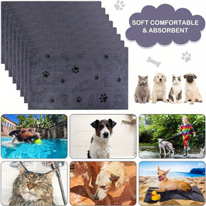 Wholesale Custom Soft Absorbent Lint-Free <strong>Microfiber</strong> Dog Paw <strong>Bath</strong> <strong>Towel</strong> Quick Dry for Dog Drying Knitted Pet Supplies - Product Image 3