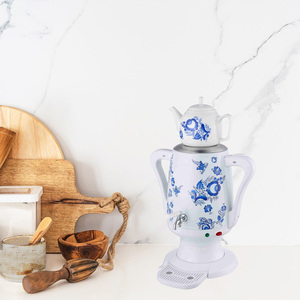 Electric Russian Sleeve Pot Turkish Tea Maker Samovar <strong>Long</strong>-<strong>mouth</strong> Kettle Set 1L+3L Large Capacity for Hotel - Product Image 6