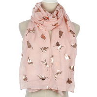 Écharpe en feuille métallique motif chat mignon, châle doux noir toutes saisons pour femme, idéal comme cadeau