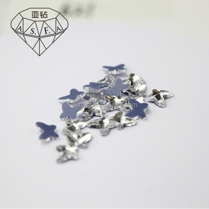 ASFA04 Strass thermocollants en forme de papillon 7*8MM ss6 et SS10 pour machine à thermocoller, cristal AB - Product Image 4