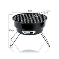 Barbecue au charbon de bois rond pliable et portable, mini barbecue de table pour le camping en plein air, les voyages, les pique-niques et le jardin