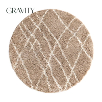 Tapis rond moderne et minimaliste en laine douce écologique à motif écossais pour table basse, chambre, salon et bureau – Collection 2026