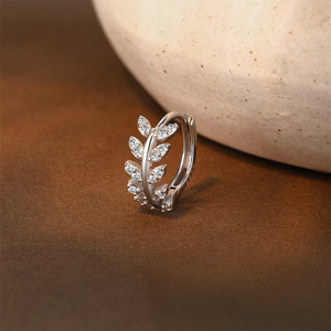 100% 925 Sterling Silver Classic <b>Moissanite</b> Inlay Classical Hoop <b>Earring</b> for Women - Product Image 3