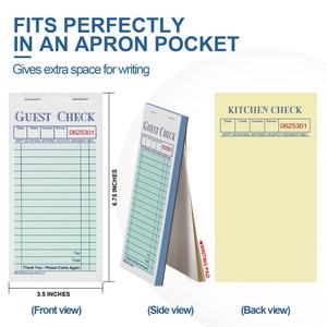 สมุดบันทึกใบเสร็จรับเงิน/ใบเช็คสำหรับร้านอาหาร พิมพ์ลายตามสั่งโดยตรงจากโรงงาน - Product Image 3