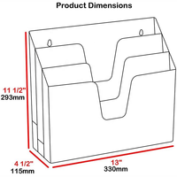Organisateur de fichiers de bureau en acrylique transparent, porte-documents incliné à 3 niveaux pour le rangement de bureau, personnalisation OEM disponible