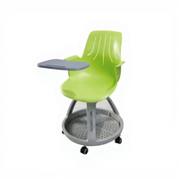 Chaise d'étude ergonomique robuste en plastique pour salle de classe, avec roulettes, pour adultes, garantie 3-8 ans, fabriquée en usine certifiée ISO