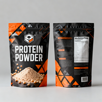 Sachet Doypack Personnalisé avec Logo Imprimé, Refermable à Fermeture Éclair, en Plastique et Feuille d'Aluminium, Recyclable, pour Poudre de Protéine de Lactosérum