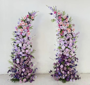 O-FA085 Arche de fleurs décorative pour <span class=keywords><strong>mariage</strong></span>, fleurs en soie <span class=keywords><strong>bordeaux</strong></span>, arrangement floral artificiel pour arche - Product Image 5