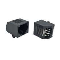 Connecteur Ethernet RJ45 Modulaire Femelle Coorle Noir 5722 L=18.1MM Cat5 Cat8P8C à Angle Droit pour PCB