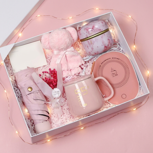 Ensemble cadeau pour femmes en gros : Tasse en verre, tapis chauffant, mug, humidificateur – Cadeau promotionnel personnalisé pour anniversaire et fêtes - Product Image 1