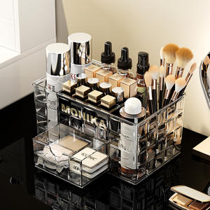 Boîte de rangement cosmétique Monika avec tiroirs, organisateur de maquillage de grande capacité pour table de maquillage, boîte de rangement en plastique - Product Image 5