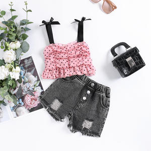 Vêtements en gros de haute qualité pour enfants, ensembles mignons et bon marché en 2 pièces, vêtements décontractés pour bébé fille en été, en provenance de Chine - Product Image 1