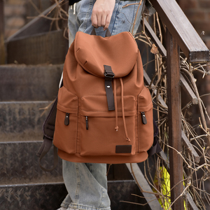 Custom Large <strong>Roll</strong> Top Men's Laptop <strong>Backpack</strong> Waterproof Zipper Closure PU Leather &amp; Polyester Lining for Travel Office School Use - Product Image 6