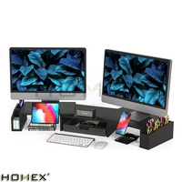 Accessoires d'ordinateur réglables support de moniteur de jeu organisateur de bureau en bois parfait pour le bureau à domicile
