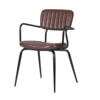 Chaise de café en métal rembourrée, style unique, haut de gamme, durable et stable, avec un design confortable pour les espaces commerciaux